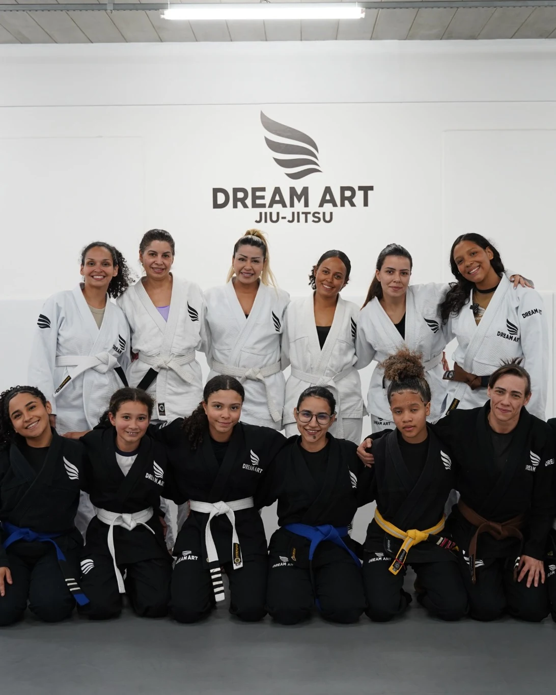 Turma feminina de jiu-jitsu na Dream Art Interlagos